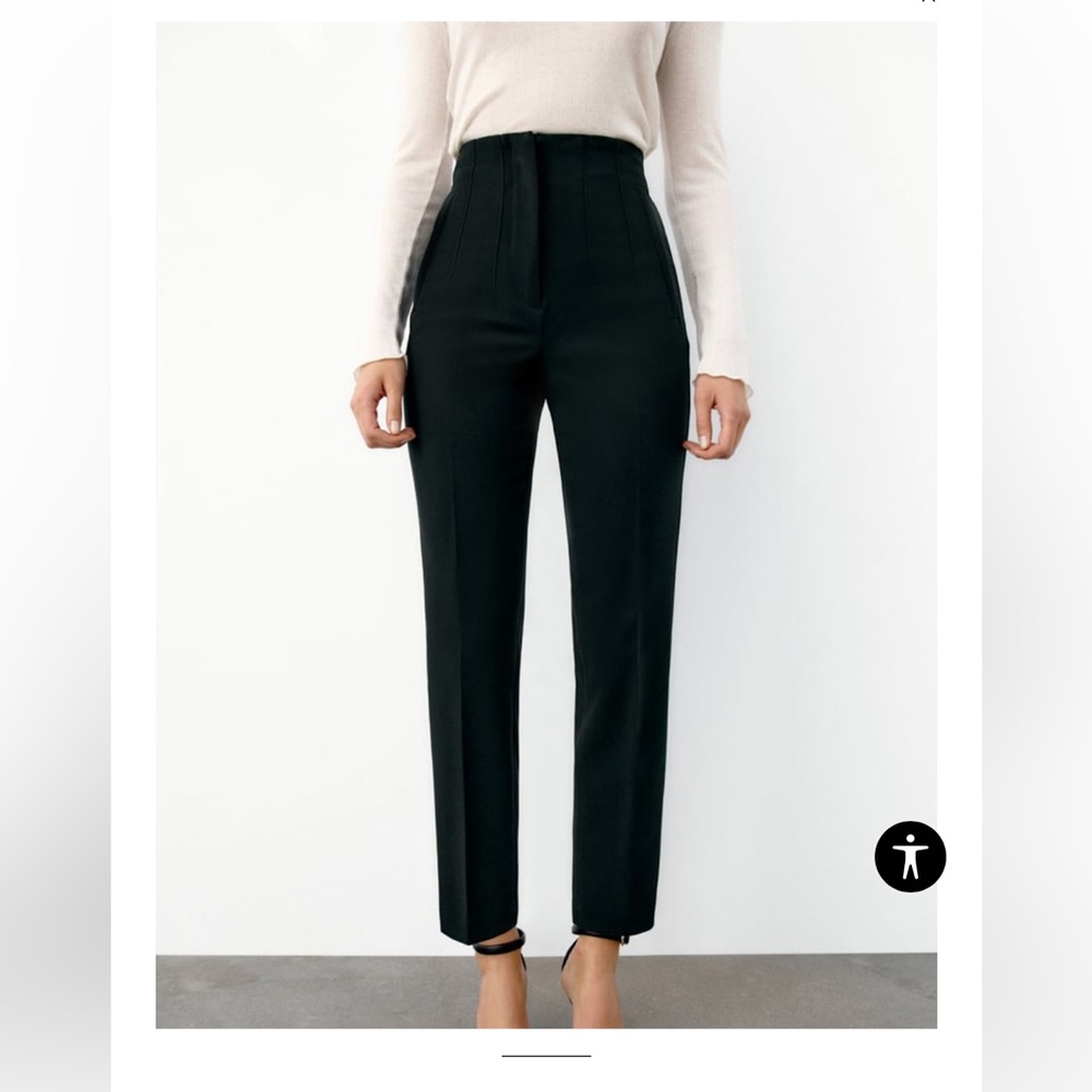Zara NWT HIGH-WAISTED PANTS- BLACK M